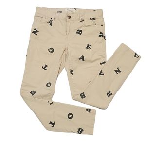 ABC Print Alphabet Letters BCBGeneration skinny jeans size 27